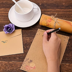 60pcs Antique Envelopes & Stationary Paper Set with Sealing Stickers