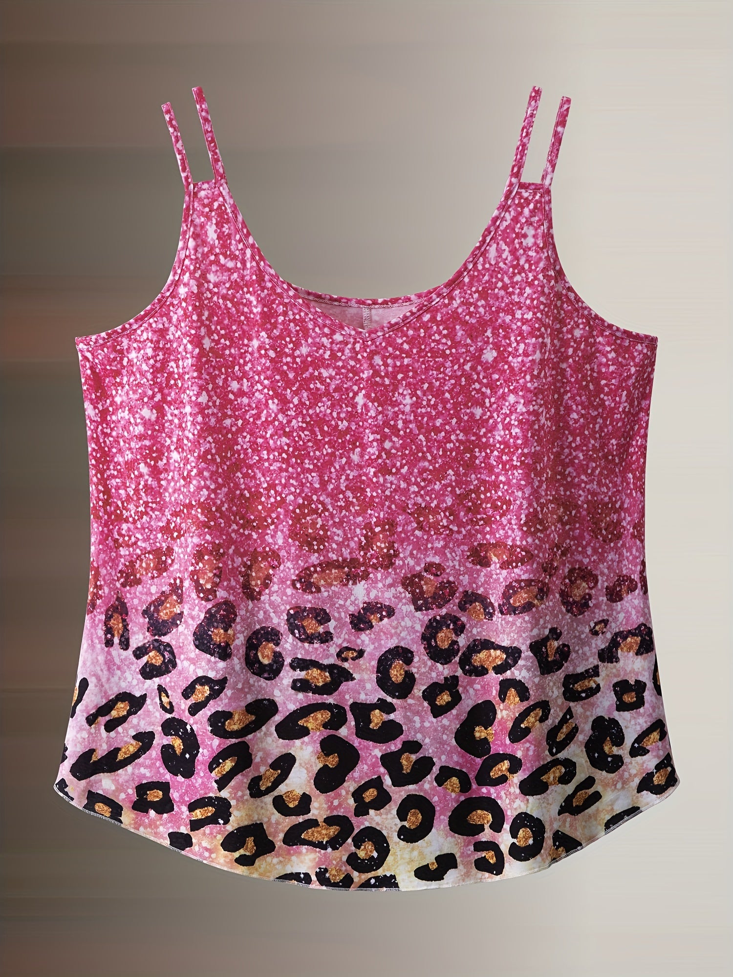 Glitter Leopard Print Tank Top