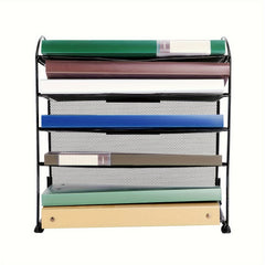 Iron 5 Layer Grid Desktop Tray Organizes Mail & Documents on Desks