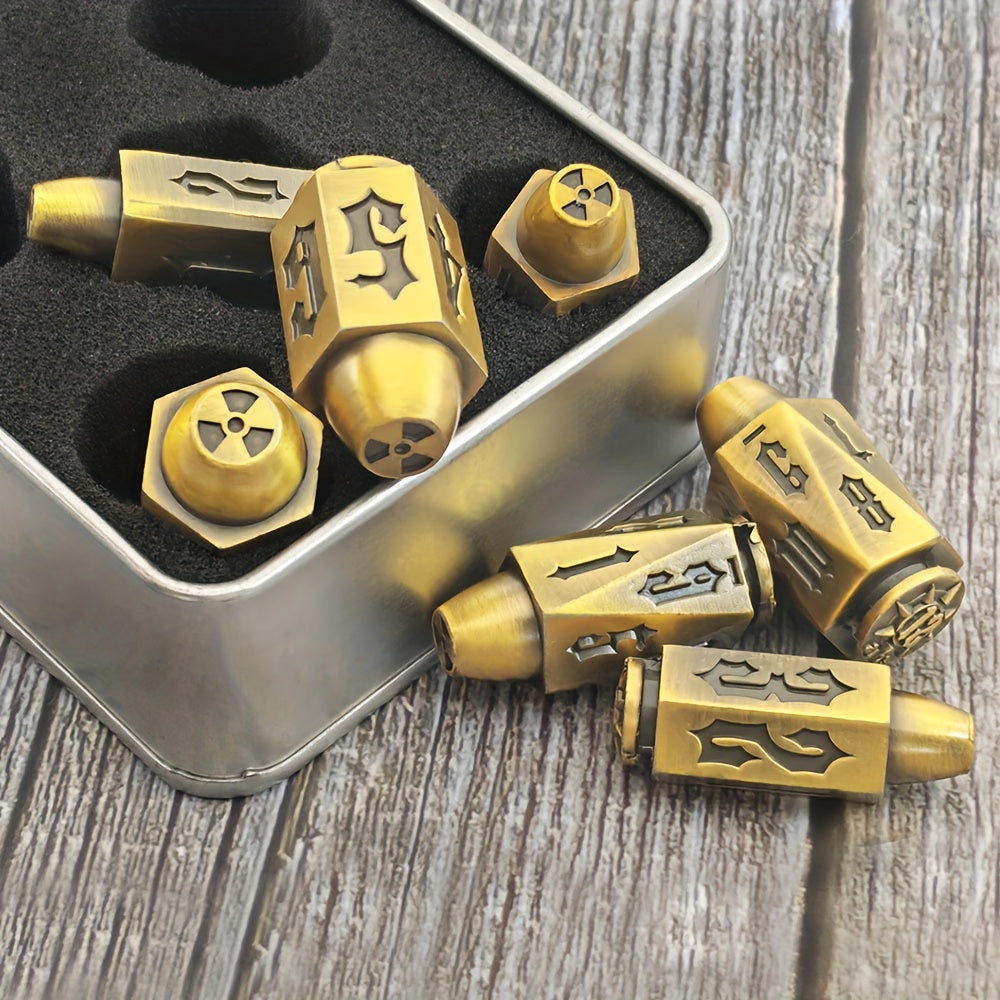 Metal Solid Mechanical Style Polyhedron Dice For RPG Birthday Gift