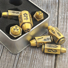 Metal Solid Mechanical Style Polyhedron Dice For RPG Birthday Gift