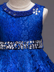 Girls Sleeveless Princess Dress Lace Beaded Rhinestone Flower