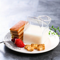 Hand Blown Clear Glass Box Mini Milk Carton Creamer Cup Mug