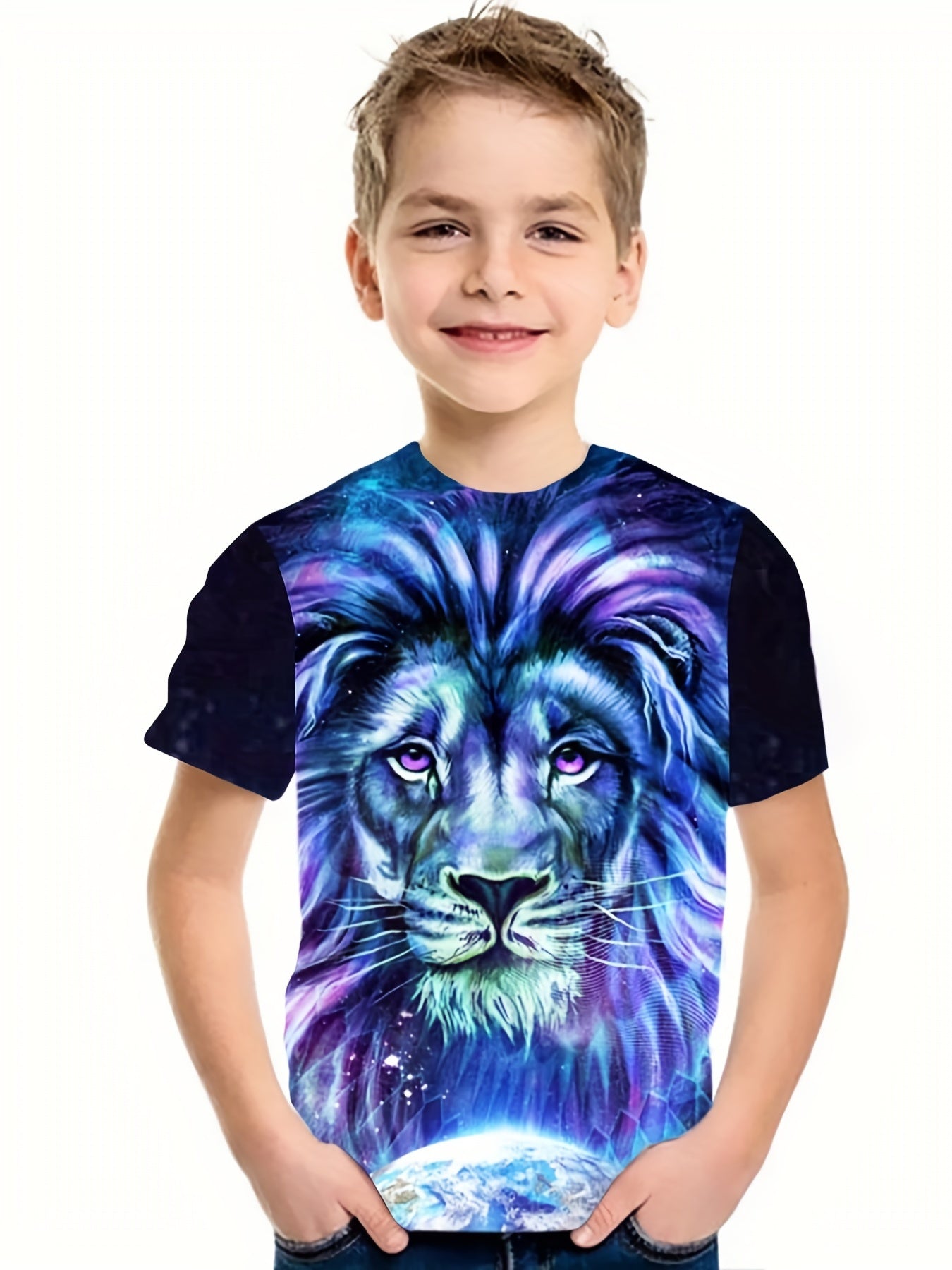 Boy's Lion Graphic T Shirt 3D Print Active Breathable Tee Top
