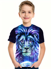 Boy's Lion Graphic T Shirt 3D Print Active Breathable Tee Top