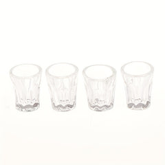 4pcs Mini Resin Transparent Cup Dollhouse Accessories Model