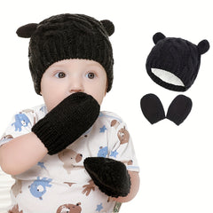Baby Hat Knitted Hat & Gloves Set for Boys and Girls