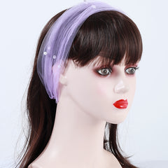 Faux Pearl Decor Ruffles Scarf Solid Warm Neck Gaiter Infinity Scarf