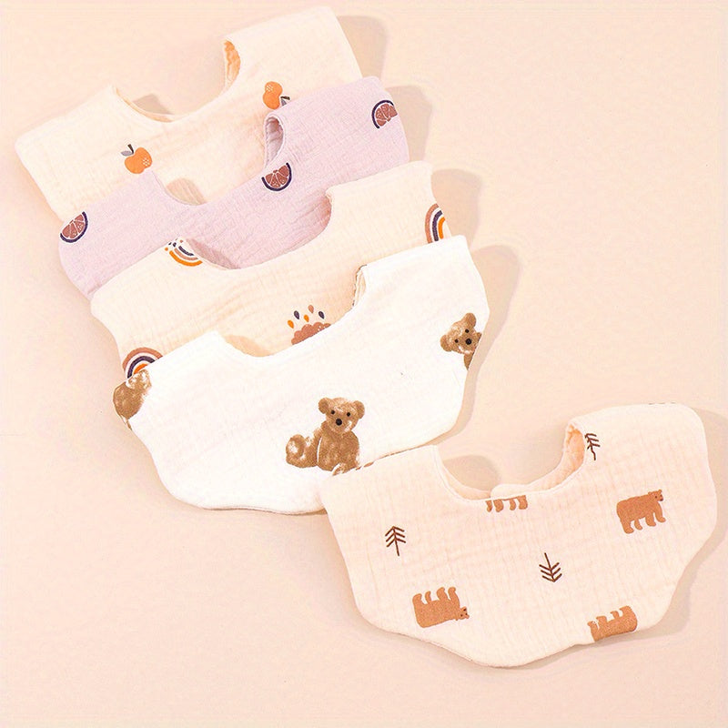 3pcs Cotton Baby Bibs Petal Shape Boy Feeding Accessories