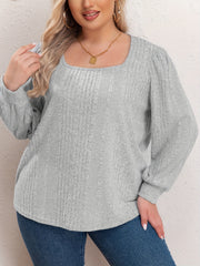 Solid Long Sleeve Scoop Neck Sweater