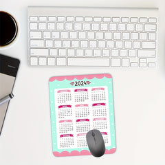 Pink Heart Mouse Pad - Non Slip Rubber Mouse Mat - 24.13 x 20.07 cm