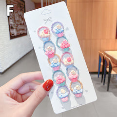10pcs Cartoon Animals Hair Tie Set for Girls
