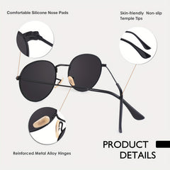 EYEOJO Round Polarized Sunglasses Retro Circle Sunglasses