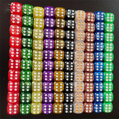 100pcs 16MM Round Pearl Pattern Dice 6 sided Dice Game Set