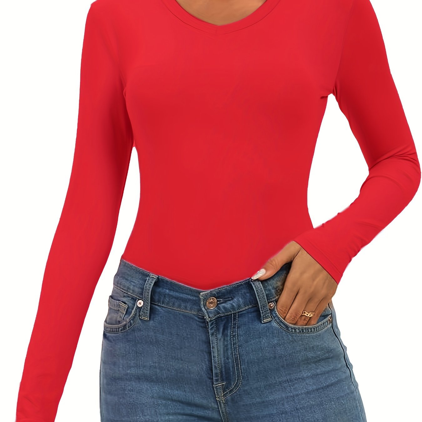 Long Sleeve Round Neck Jumpsuit Solid Yoga Sports Bodysuit Women's Activewear
