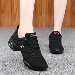 Arch Support Non Slip Dance Shoes Mesh Breathable Comfortable Flying Woven Shoes