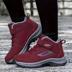 Outdoor Hiking Boots Hook & Loop Fastener Lace-up Thermal Sports Shoes