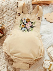 Baby Girls Embroidered Sleeveless Onesie Clothes
