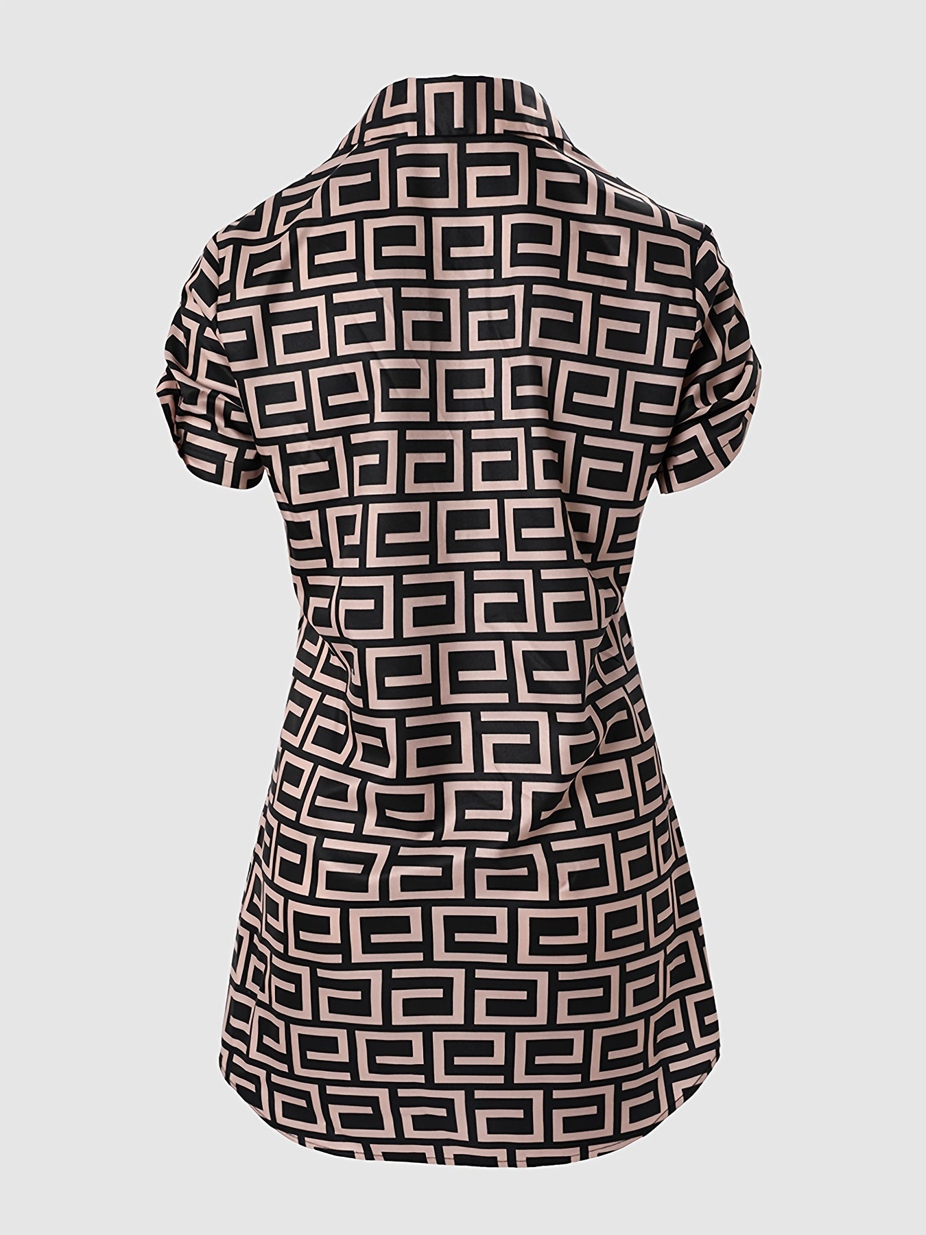 Short Sleeve Lapel Casual Dress Button Up for Summer & Spring