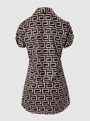 Short Sleeve Lapel Casual Dress Button Up for Summer & Spring