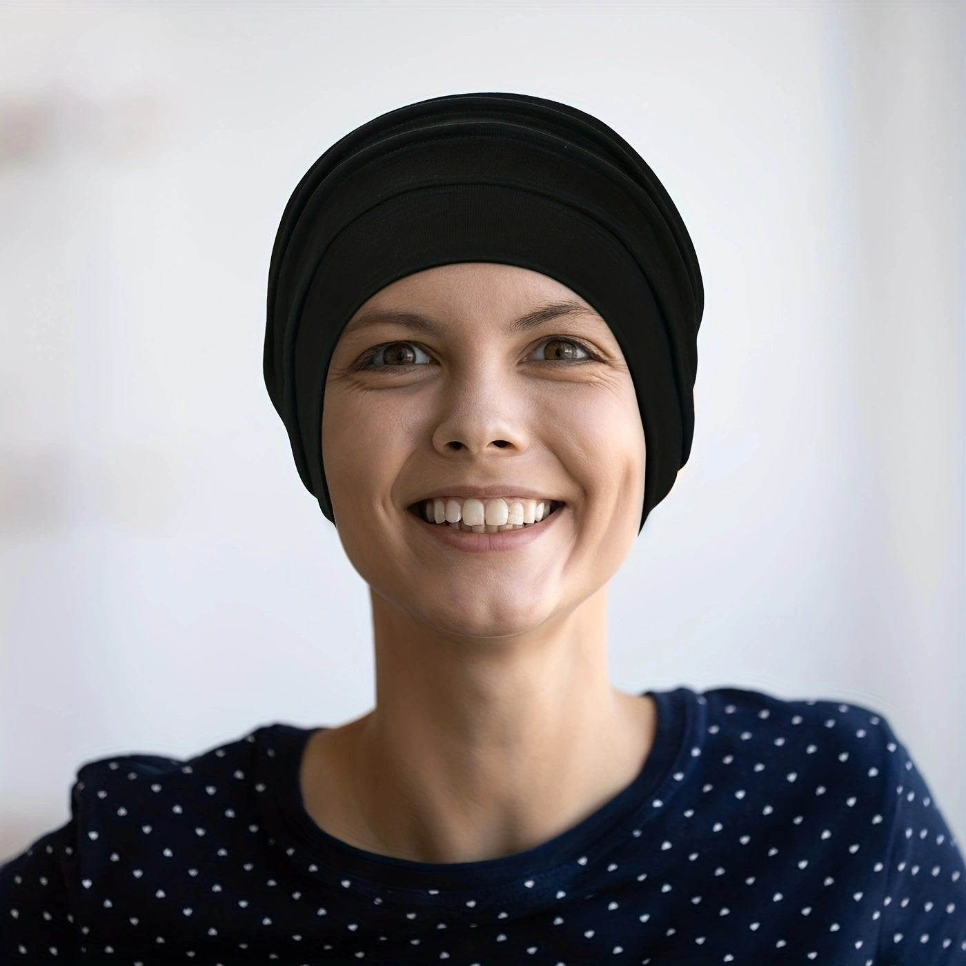 Soft Pleated Turban Cap Elastic Slouchy Head Wrap Solid Beanies Lightweight
