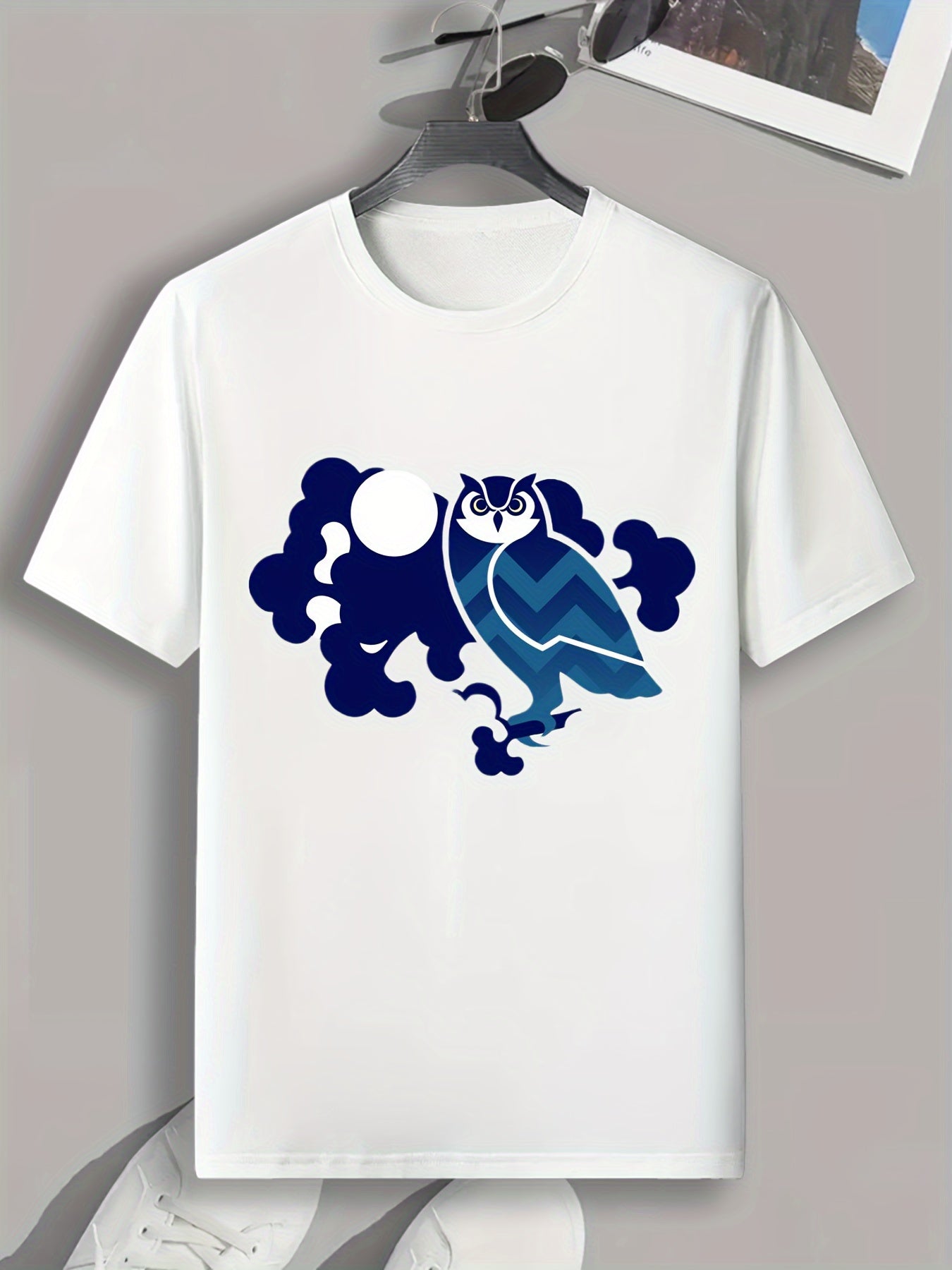 Owl Cartoon Print Men's Graphic T shirt Casual Comfy Tees For Summer Halloween