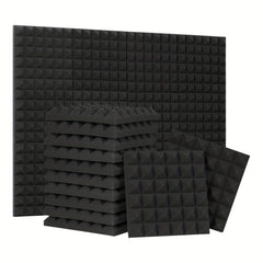 24pcs Acoustic Foam Panels 12x12x2 Pyramid High Density Acoustic Panels