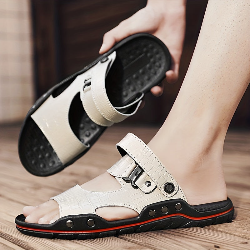 Men's Casual Dual Purpose Sandals Non Slip Textured Shoes