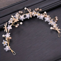 Dragonfly Pearl Flowers Headband Hairband Hoops for Girls