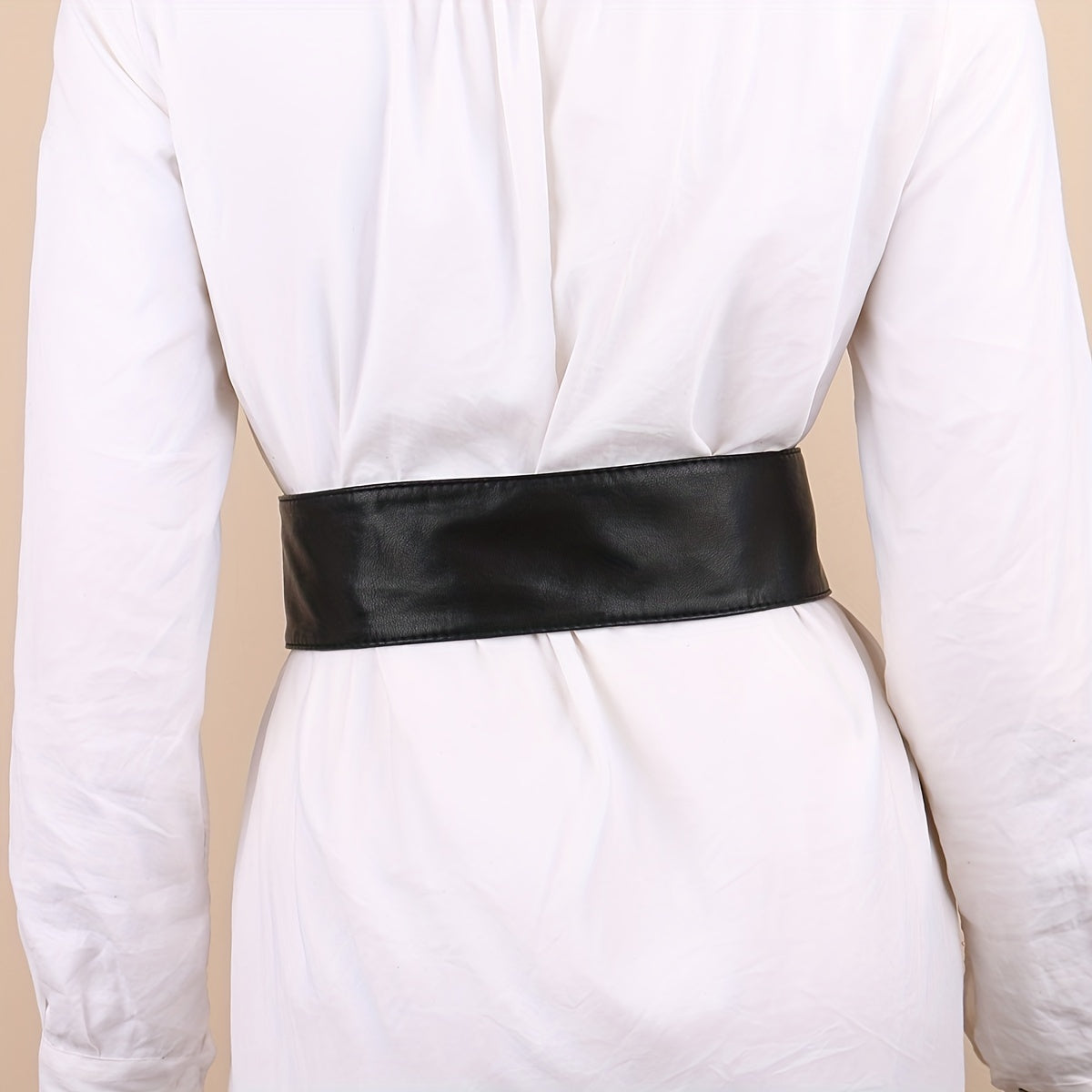 Wide Belt Round Buckle Waistband for Women