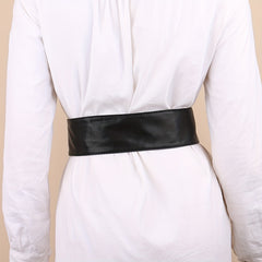 Wide Belt Round Buckle Waistband for Women