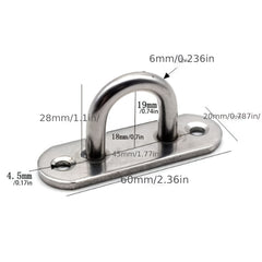 2pcs Stainless Steel Eye Plate Hooks for Ceiling Fan Mounting