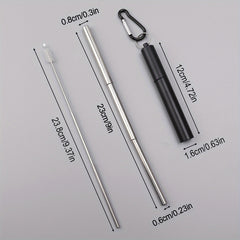 3PCS Retractable Stainless Steel Coffee Tea Milk Straw