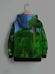 Casual Forest Graphic Hooded Sweatshirt for Girls and Boys