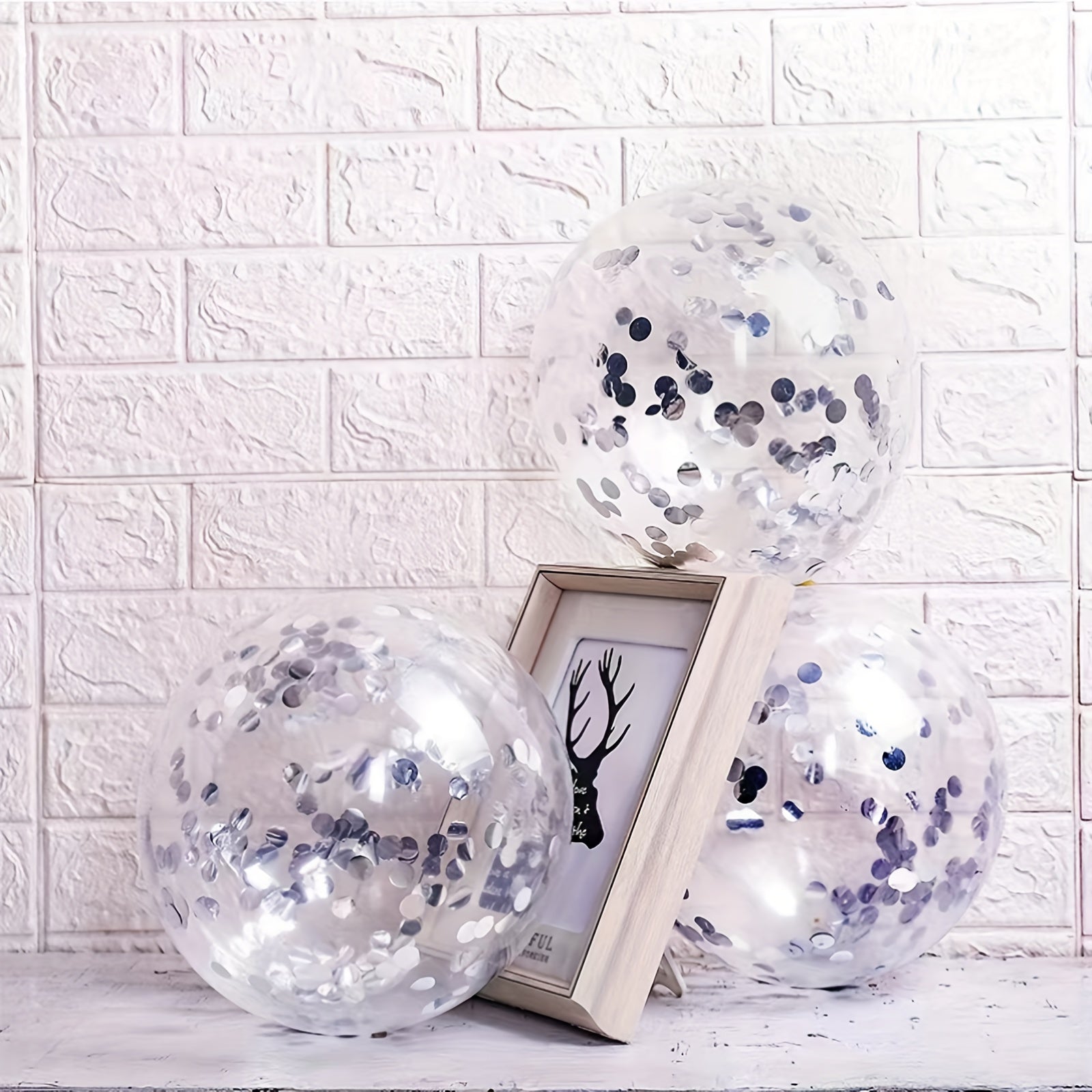 20pcs Silvery Confetti Balloons 12in for Birthday Wedding Party Decoration