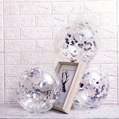 20pcs Silvery Confetti Balloons 12in for Birthday Wedding Party Decoration