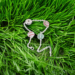 Sparkling Rhinestone Ball Charm Bracelet for Women