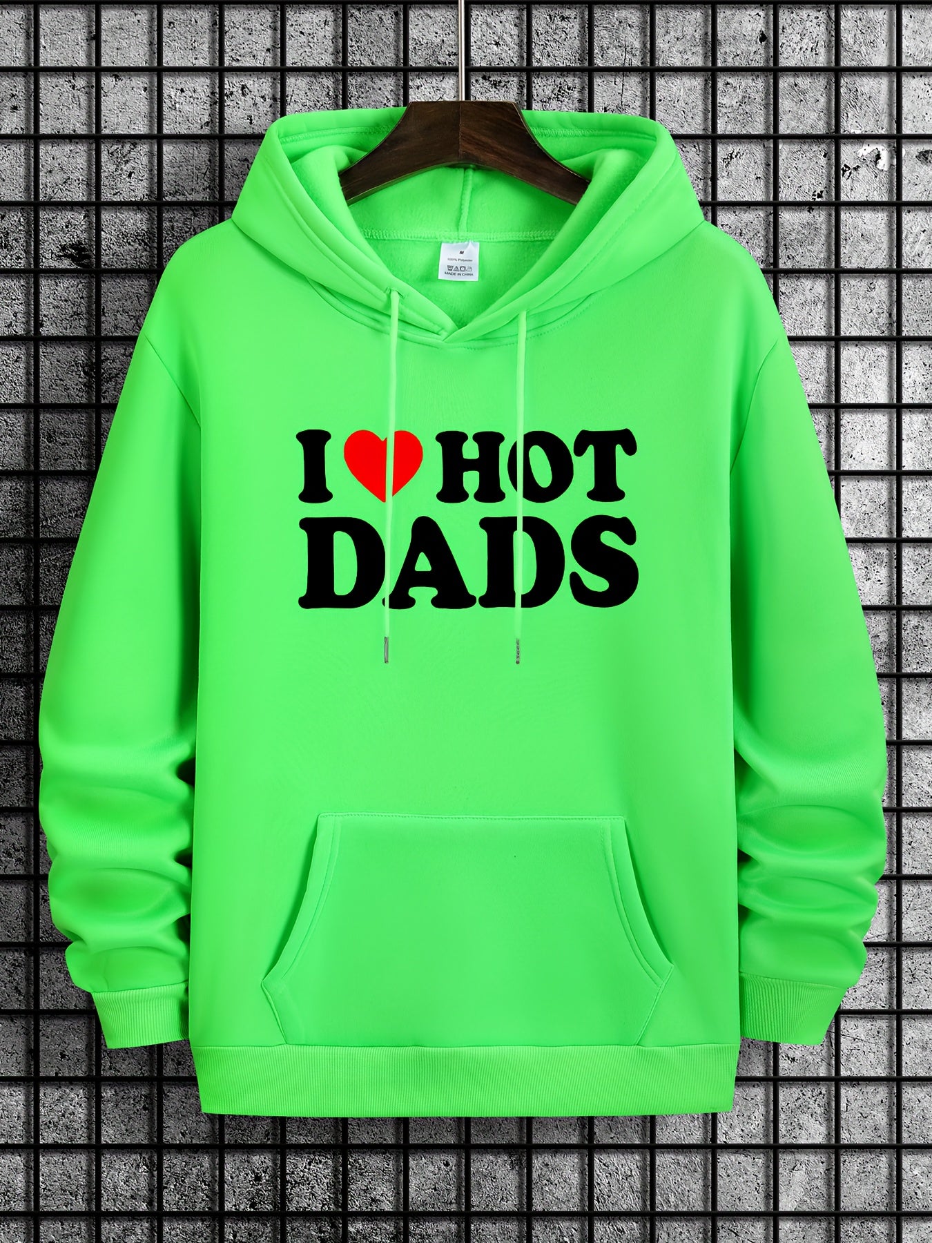 Hot Dads Funny Letter Print Hoodie for Men