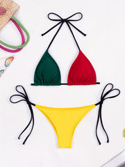 Triangle Tie Neck 2 Piece Bikini Set Sexy Swimsuit
