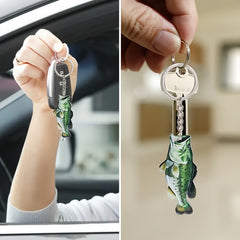 Bass Acrylic Mini Keychain Pendant For Fishing Enthusiasts Car Key Decoration