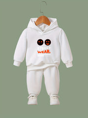 Girls Street Wear Print Hoodie Jogger Set Sports Outfits