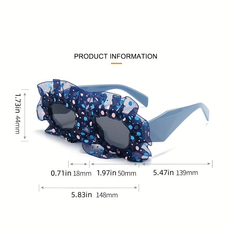Polka Dot Mesh Sunglasses For Women Girls Stylish Costume Party