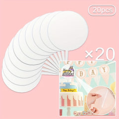 20Pcs DIY Acrylic Cake Toppers Blanks for Weddings Birthday Party