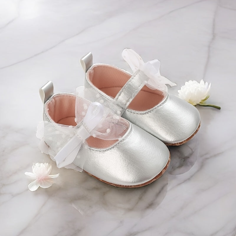 Bowknot Ballet Flat Shoes for Baby Girls Lightweight Walking Shoes