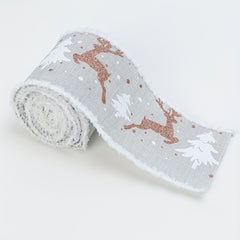 2m Christmas Snow Velvet Edge Ribbon Tree Decoration DIY Linen Ribbon