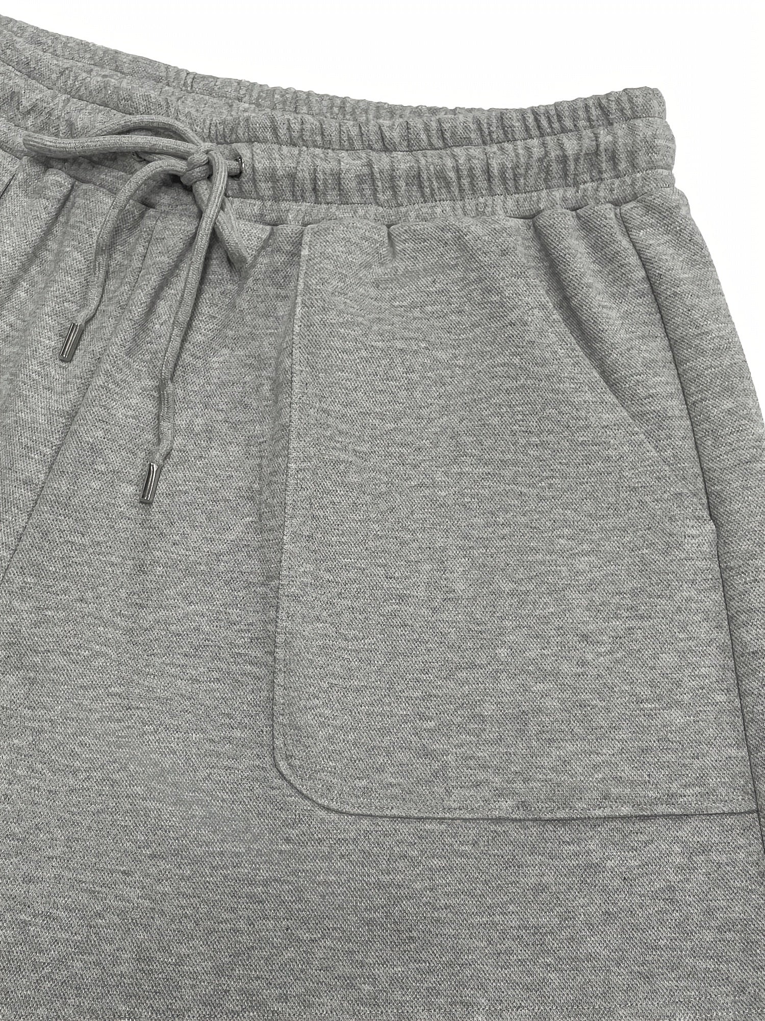 Casual Shorts Women's Plus Solid Elastic Drawstring Shorts