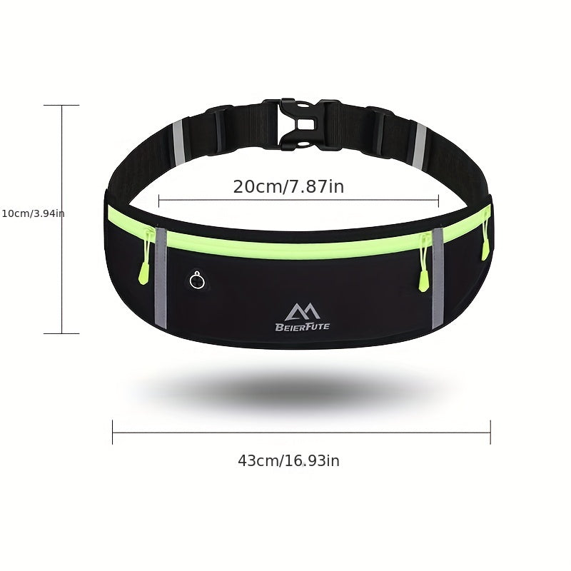 Sports Fanny Pack with Reflective Strip - Ultra Thin Waist Bag for Men and Women