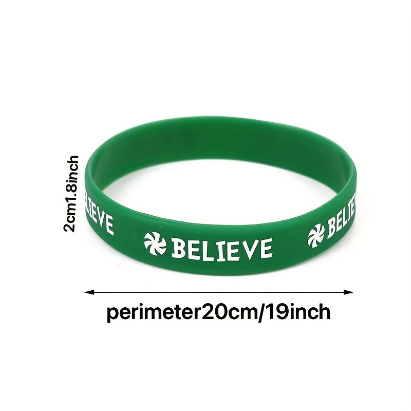Merry Christmas Silicone Bracelet Rubber Wrist Band Gift Decoration