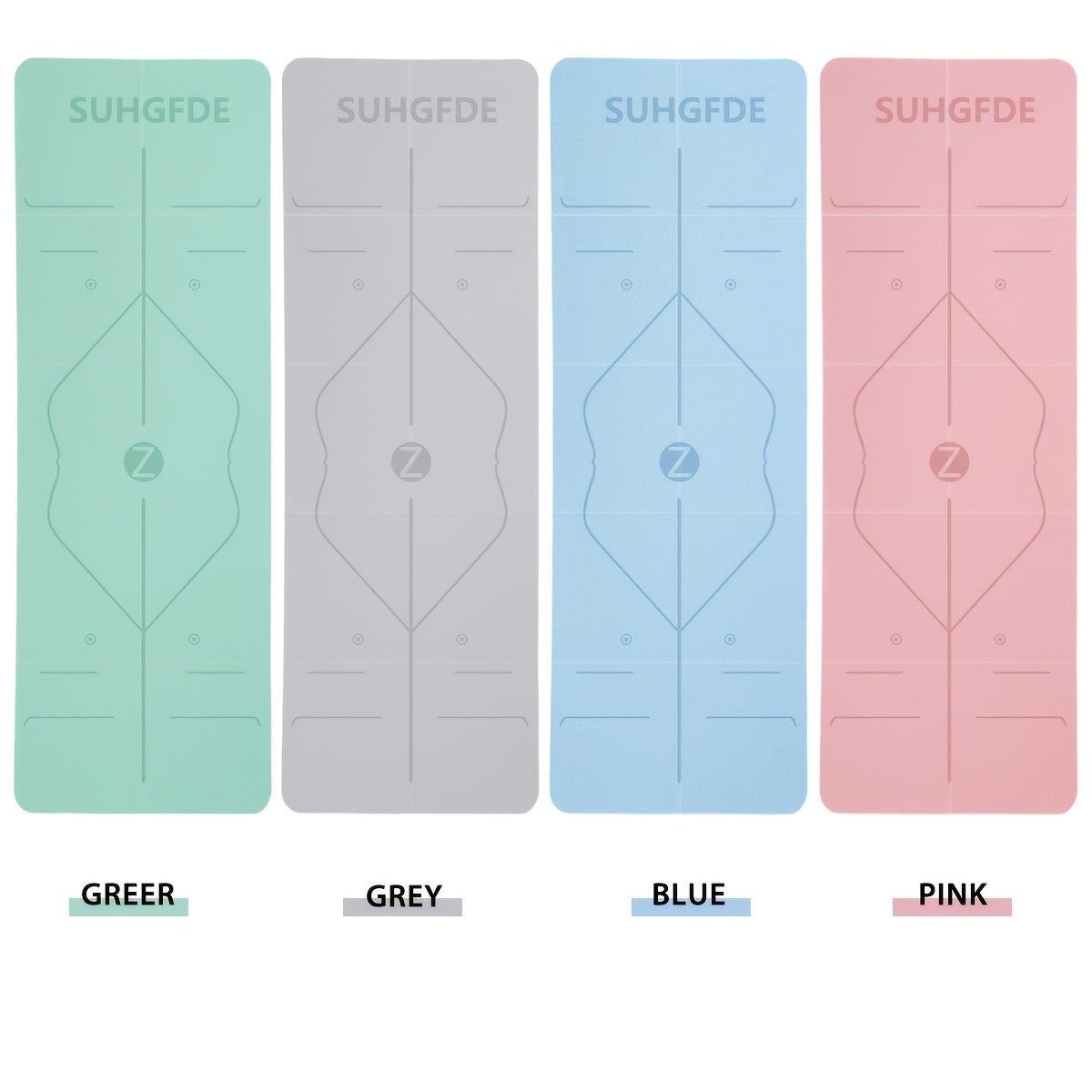 Foldable TPE Yoga Mat with Body Line, Non-slip Fitness Mat