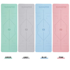 Foldable TPE Yoga Mat with Body Line, Non-slip Fitness Mat
